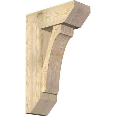 Ekena Millwork Legacy Slat Rough Sawn Bracket w/ Offset Brace, Douglas Fir, 8"W x 20"D x 32"H BKT0806X20X32LEC06RDF